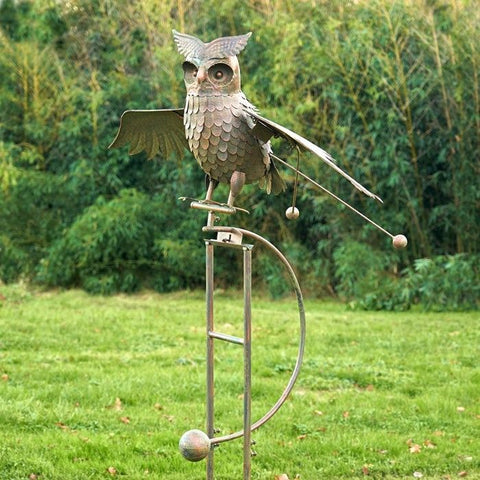 Large Flying Owl Metal Rocking Stake Wesley