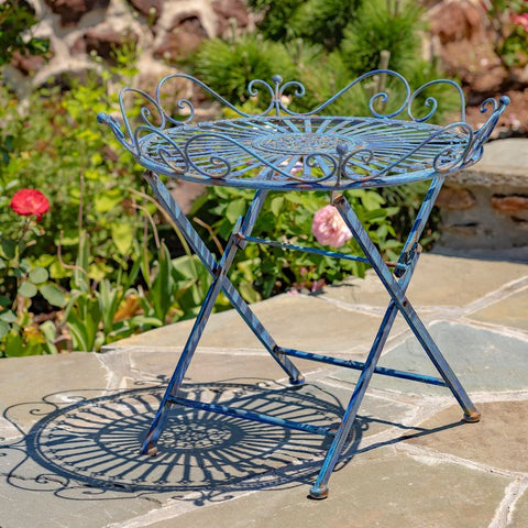Folding Iron Garden Table Victorian-Style "Stephania"