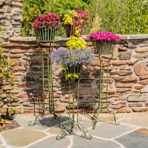 Set of 3 Standing Iron Plant Stands