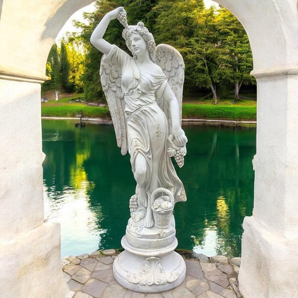 Magnesium Angel Garden Statues in Antique Grey