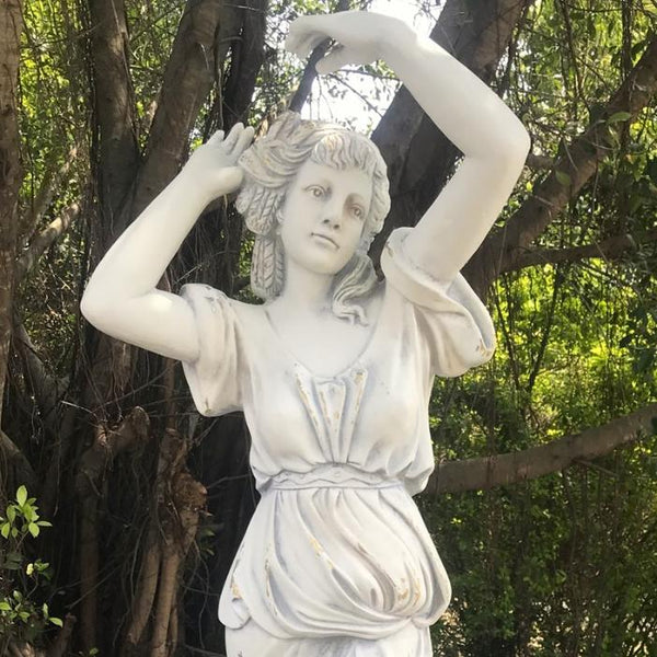 Magnesium Angel Garden Statues in Antique Grey