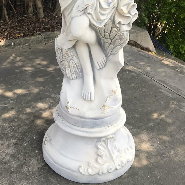 Magnesium Angel Garden Statues in Antique Grey