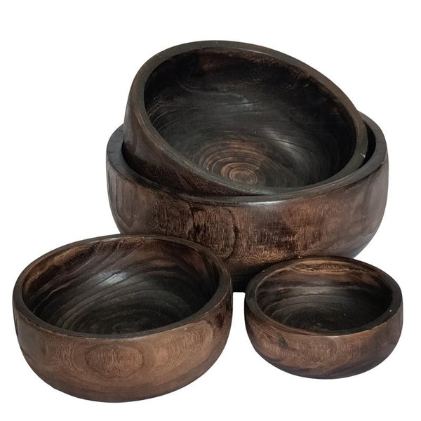 Set Assorted Rectangular Wooden Serving Trays & Bowls
