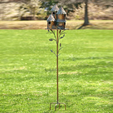 Country Style Multi-Home Iron Birdhouse Stake Pipersville