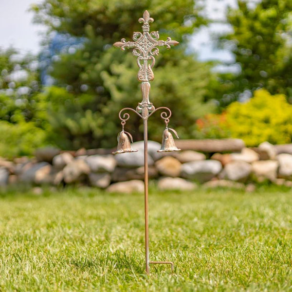Set of 3 Iron Cross Garden Stakes Anael, Cael, & Raphael