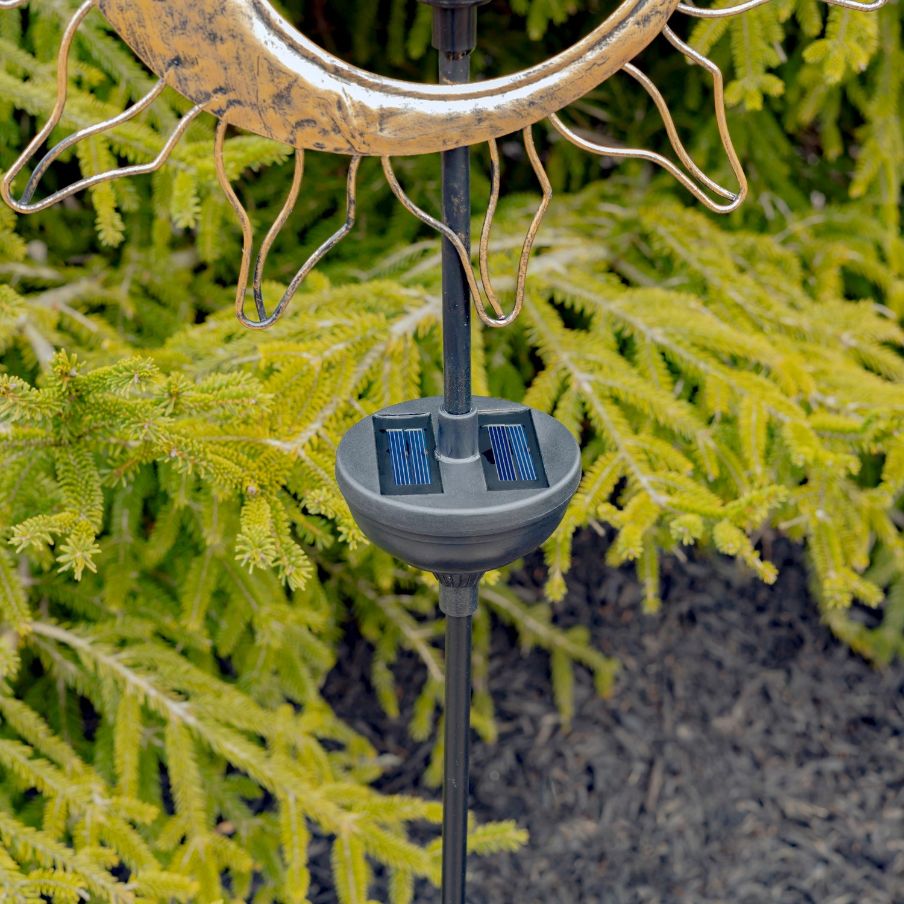 Dual Sun & Moon Solar Spinning LED Garden Stakes – YardEpic