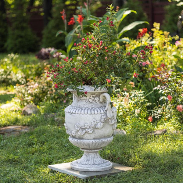 roman style plant pots Flower Planter Pot Greek Roman Inspired Magnesium Urn Style – YardEpic