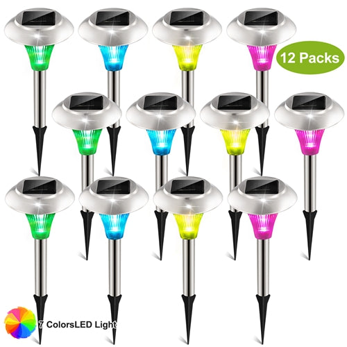 Solar Garden Lights Outdoor IP44 Waterproof Pathway Lights Color Changing Lamps