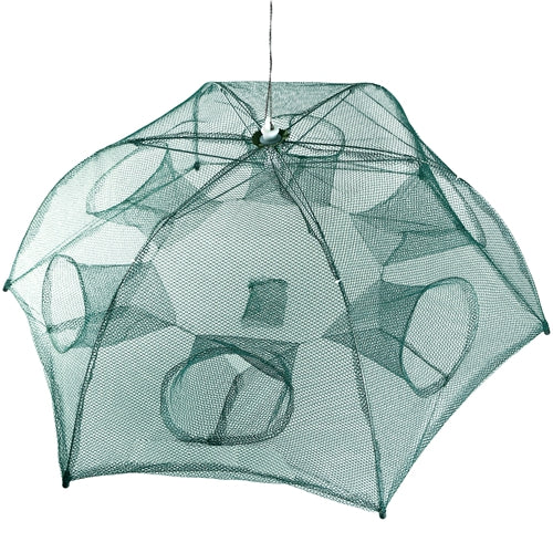 Fishing Trap Mesh Net Portable Bait Trap Shrimp Minnow Crab Crayfish 6 Sides Trap
