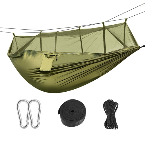 2 Person Hammock w/ Mosquito Net Outdoor Camping Portable Nylon Swing Hanging Bed
