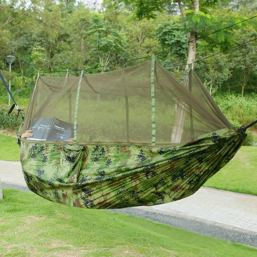 2 Person Hammock w/ Mosquito Net Outdoor Camping Portable Nylon Swing Hanging Bed