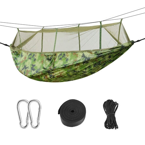 2 Person Hammock w/ Mosquito Net Outdoor Camping Portable Nylon Swing Hanging Bed