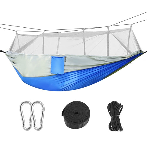 2 Person Hammock w/ Mosquito Net Outdoor Camping Portable Nylon Swing Hanging Bed