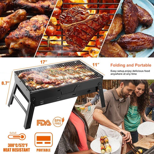 Portable BBQ Grill Foldable Charcoal Grill Lightweight Smoker