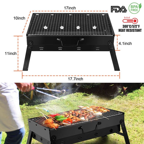 Portable BBQ Grill Foldable Charcoal Grill Lightweight Smoker