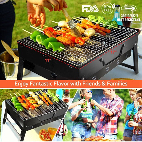 Portable BBQ Grill Foldable Charcoal Grill Lightweight Smoker