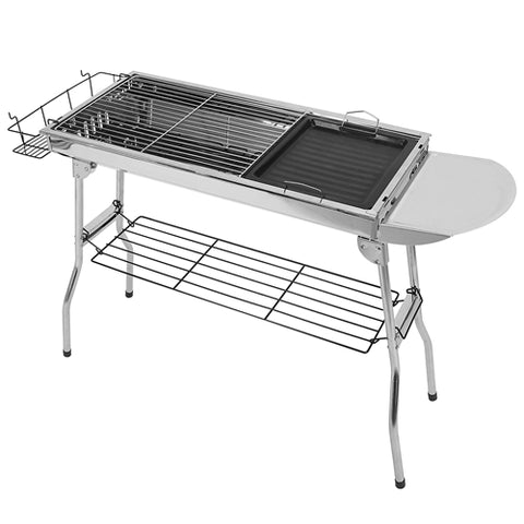 Foldable BBQ Grill Portable Charcoal Barbeque Stainless Steel