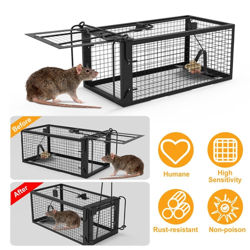 Small Humane Trap Cage Live Rodent Galvanized Iron Control Bait Catch