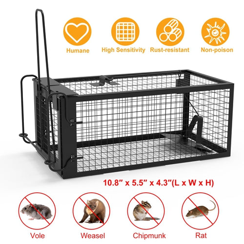Small Humane Trap Cage Live Rodent Galvanized Iron Control Bait Catch