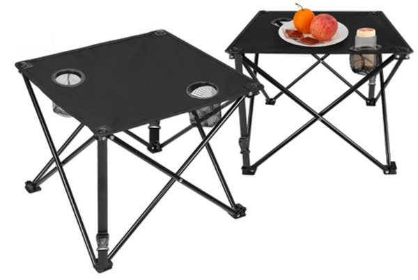 Foldable Camping Table Portable Lightweight Travel Mini Table Cup Holders & Carrying Bag