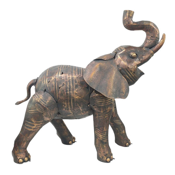 68.5" Tall Large Elephant Iron Garden Statue "Mali"