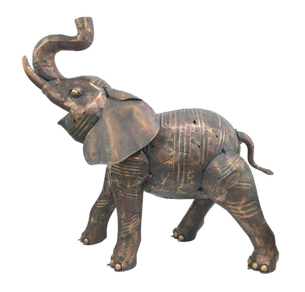 68.5" Tall Large Elephant Iron Garden Statue "Mali"