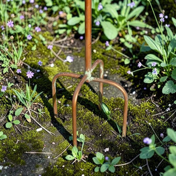 Metal Birdhouse & Feeder on Ground Stake "Haven"