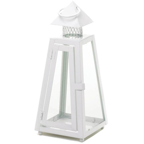 Candle Lanterns White Black Slatted Victorian Styles