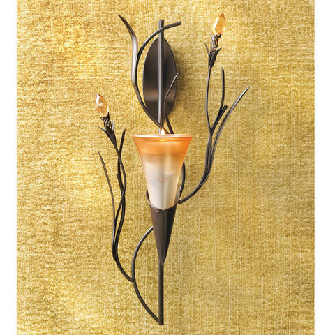 Lily Blossom Wall Candle Holder Sconces | Flower Vines