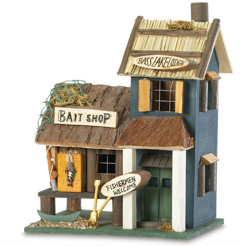 Fishing Theme Birdhouse | Bass Lake Lodge & Bait Shop