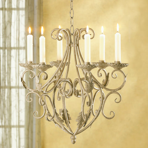 Old World Wrought Iron Candle Chandelier | Classical Theme