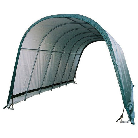 12x24x10 Round Style Shelter, Run-In Green Cover - Buy Online at YardEpic.com