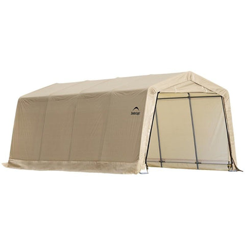 10X20 Auto Shelter, Peak Style Frame, Sandstone Cover - Buy Online at YardEpic.com