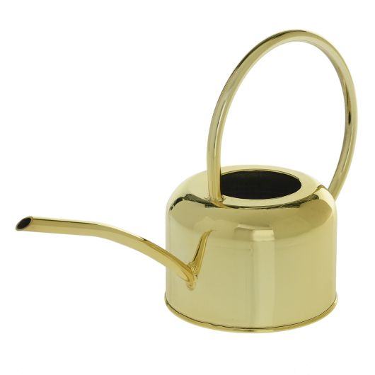 Yates Watering Can Gold Metal Color Round Handle Long Spout YardEpic