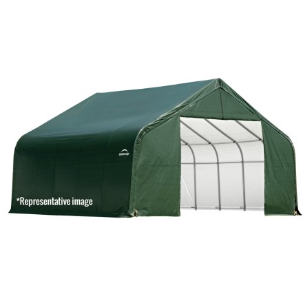 10x16x8 Peak Style Shelter, Grey/Green Cover - Buy Online at YardEpic.com