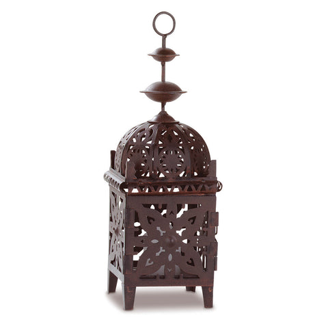 Ornate Exotic Metal Cutout Candle Lanterns | Bronze Copper Iron