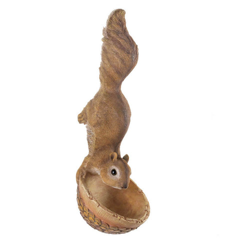 Hanging Squirrel Sculpture Bird Feeder | Mounts to Wood Vertically