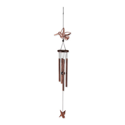 Hummingbird Wind Chimes | Wood & Iron | 29 inches