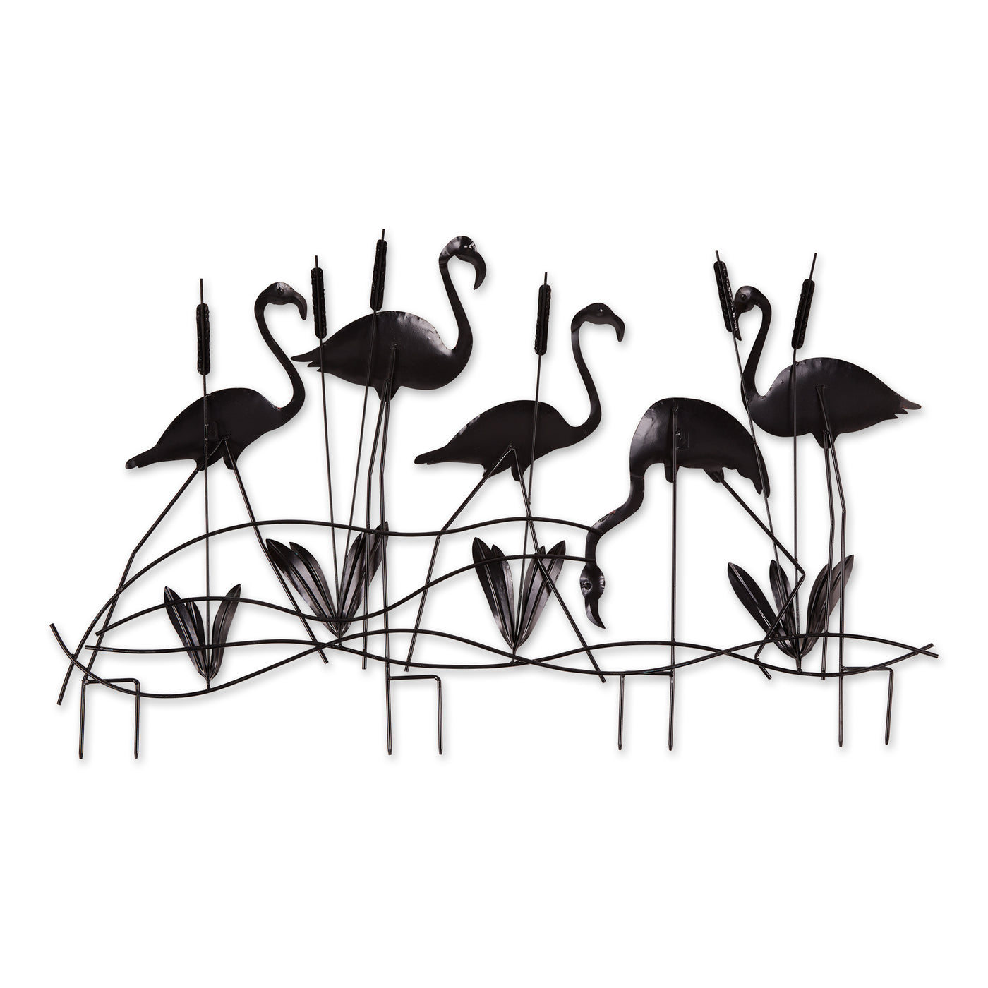 Metal Garden Stakes Twirling Spinner Flock of Flamingos YardEpic