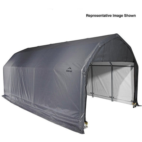 12x24x11 Barn Shelter, Grey/Green Cover - Buy Online at YardEpic.com