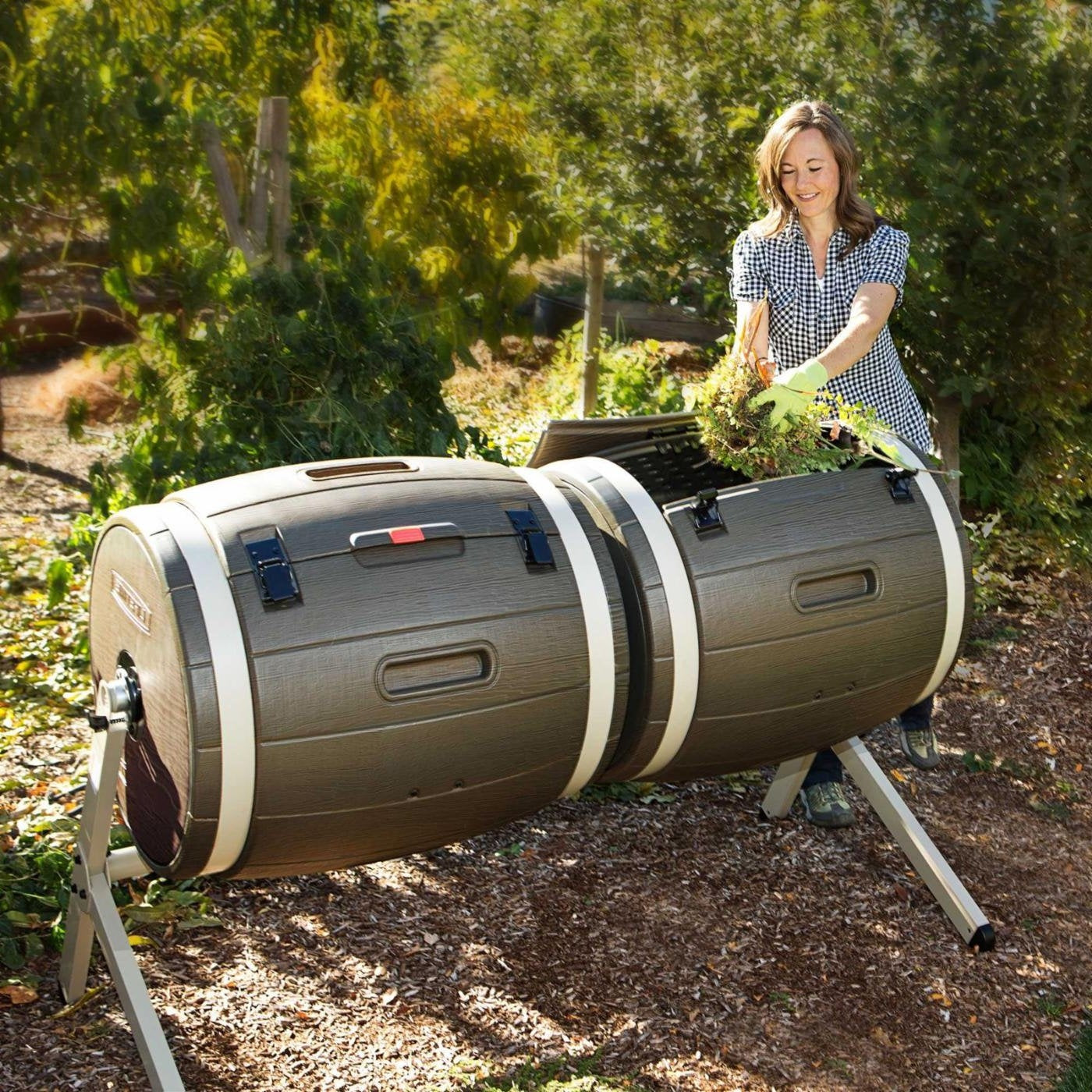 100-Gallon Compost Bin Tumbler Double Rotating Composter – YardEpic