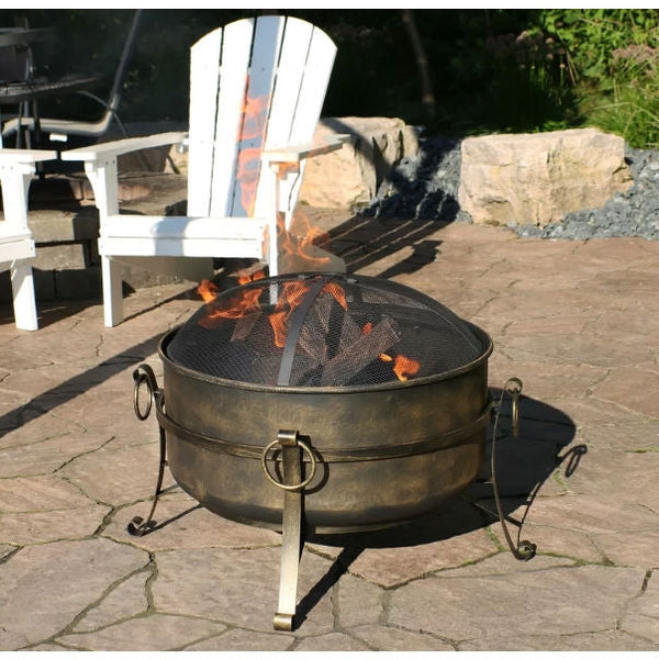 24 Inch Cauldron Outdoor 24-inch Diameter Steel Cauldron Wood Burning Fire Pit – YardEpic