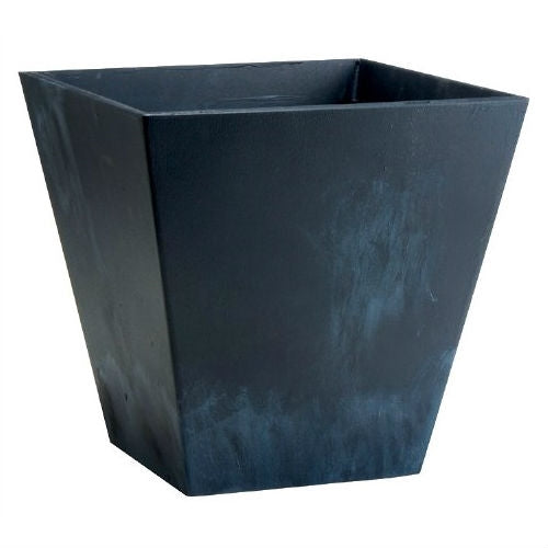 12 inch plastic planter Contemporary 12-inch Square Planter in Black Plastic