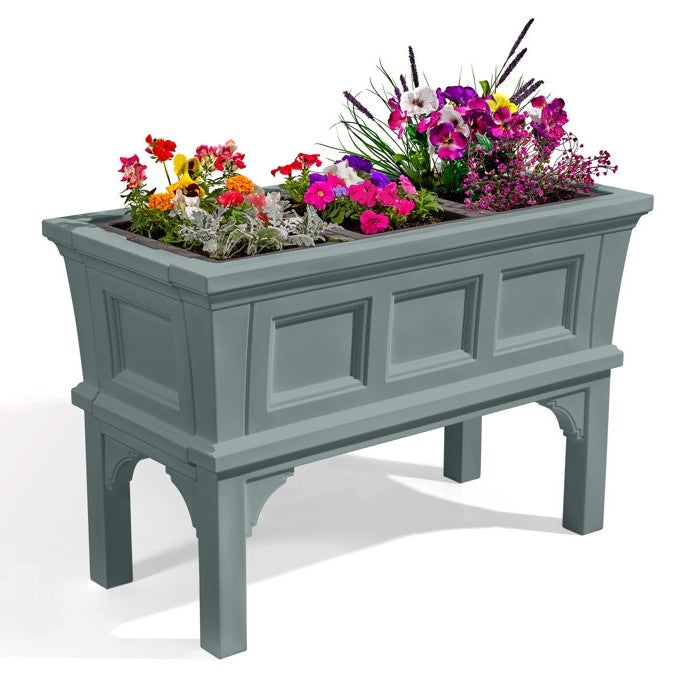 raised plastic planter box Green Rectangular Raised Garden Bed Planter Box with 3 Removeable Trays