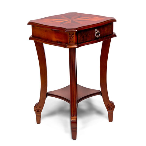 Designer Square End Table Living Room Stand Cherry Color
