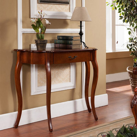 Curved Long Console Entryway Table with Drawer