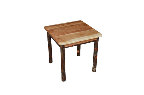Hickory Solid Wood End Table with Shelf Option