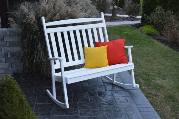 Porch Rocker Bench Double Classic Porch Rocker Bench in Pine – YardEpic