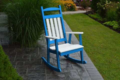Classic Porch Rocker w/ White Accents in HDPE Poly