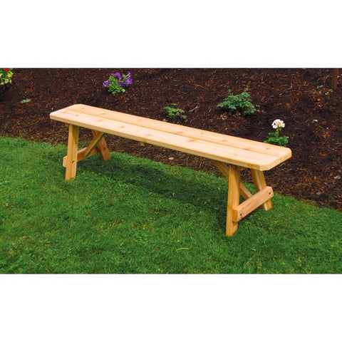 Wooden Traditional Long Bench in Cedar - Buy Online at YardEpic.com